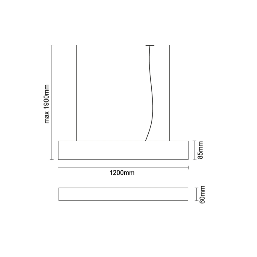 Viseči LED lestenec na kablu LED/55W/230V 3000/4000/6500K 120 cm črna