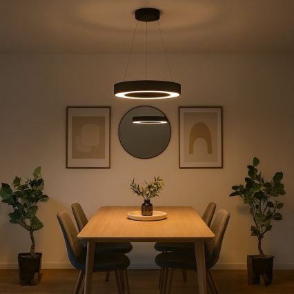 Viseči LED lestenec na kablu UNION LED/40W/230V 3000/4000/6500K, premer 40 cm, črna