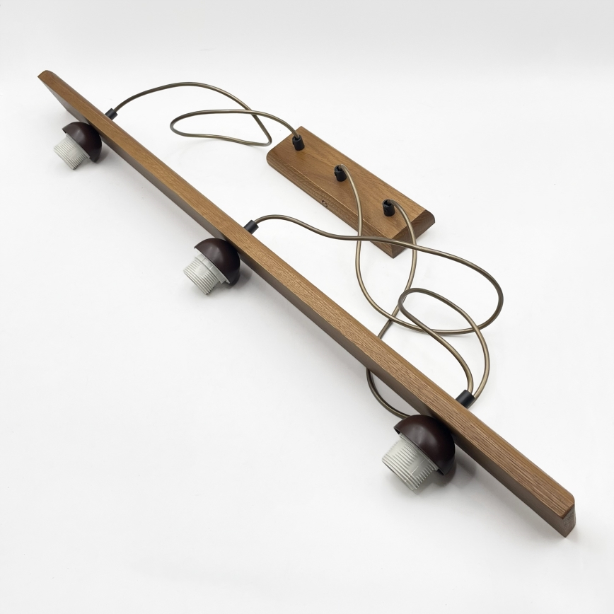 Viseči lestenec AIDA, 3xE27/15W/230V, premer 25 cm, hrast/rafija