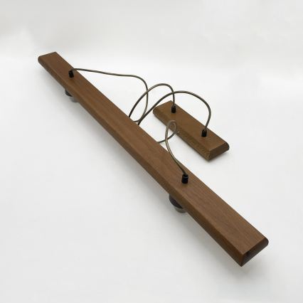 Viseči lestenec AIDA na kablu 2×E27/15W/230V Ø 35 cm hrast/rafija
