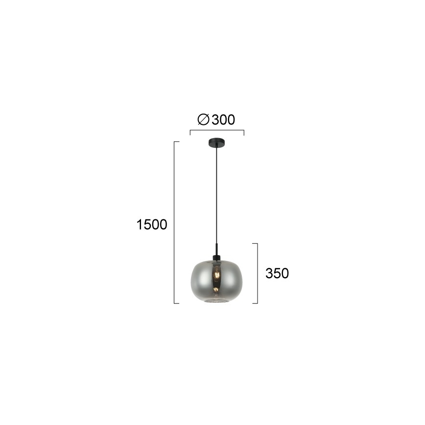 Viseči lestenec ALAN na vrvici 1xE27/40W/230V dimno črn