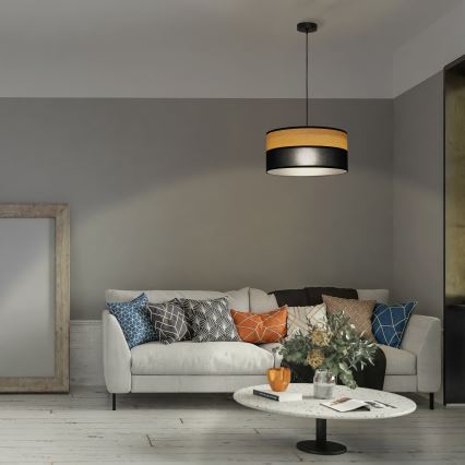 Viseči lestenec ALBA na kablu 1xE27/15W/230V Ø 45 cm črna/rjava