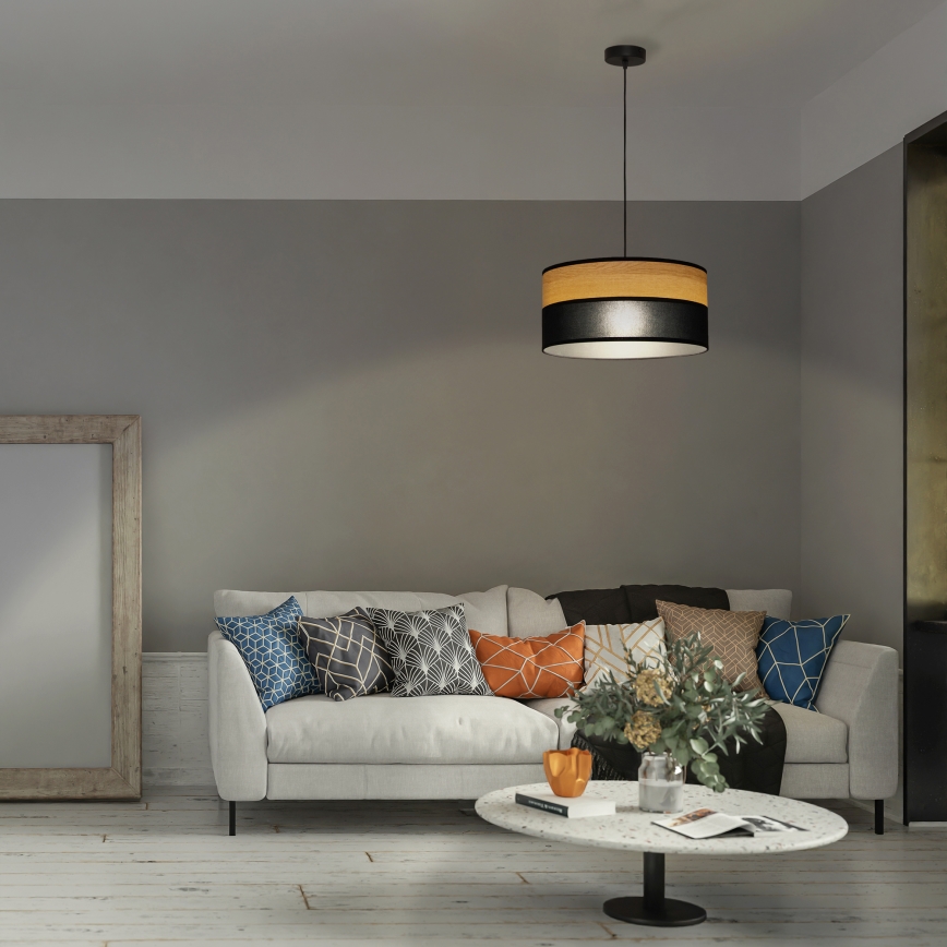 Viseči lestenec ALBA na kablu 1xE27/15W/230V Ø 45 cm črna/rjava