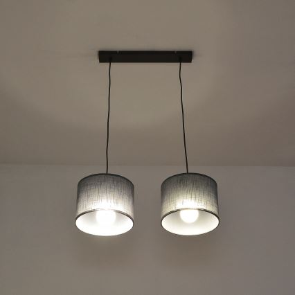 Viseči lestenec ALBA na kablu 2xE27/15W/230V, siva