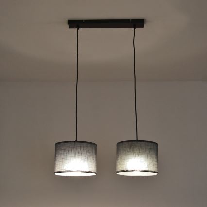 Viseči lestenec ALBA na kablu 2xE27/15W/230V, siva