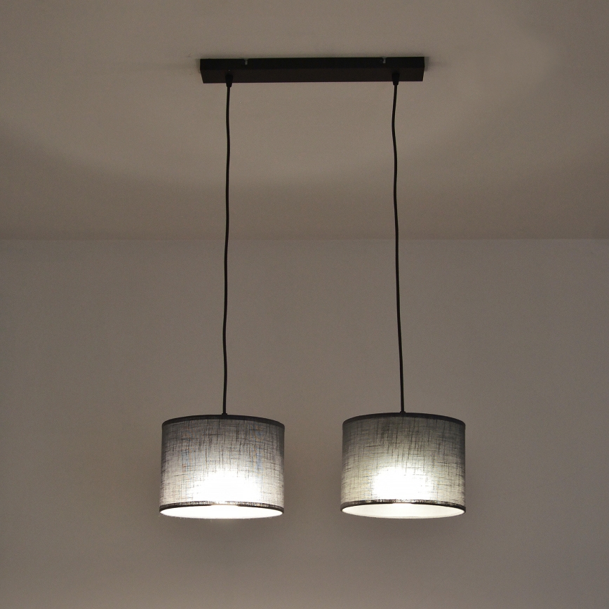 Viseči lestenec ALBA na kablu 2xE27/15W/230V, siva