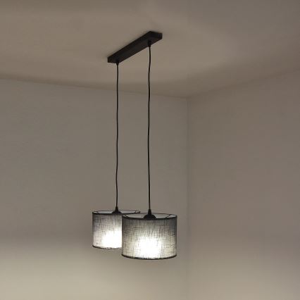 Viseči lestenec ALBA na kablu 2xE27/15W/230V, siva