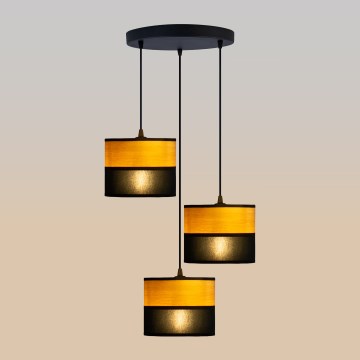 Viseči lestenec ALBA na kablu 3xE27/15W/230V, premer 40 cm, črna/rjava