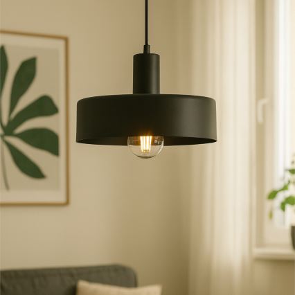 Viseči lestenec ARCANE 1xE27/60W/230V, črn