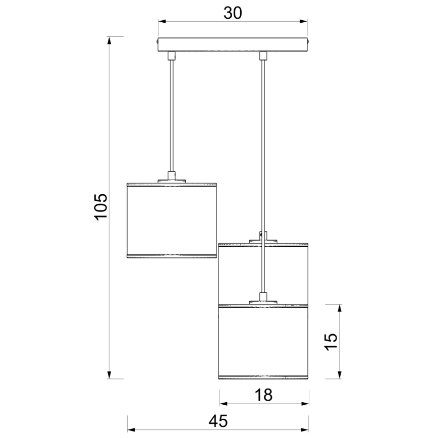 Viseči lestenec ARDEN na vrvici 3xE27/15W/230V, premer 30 cm, bež