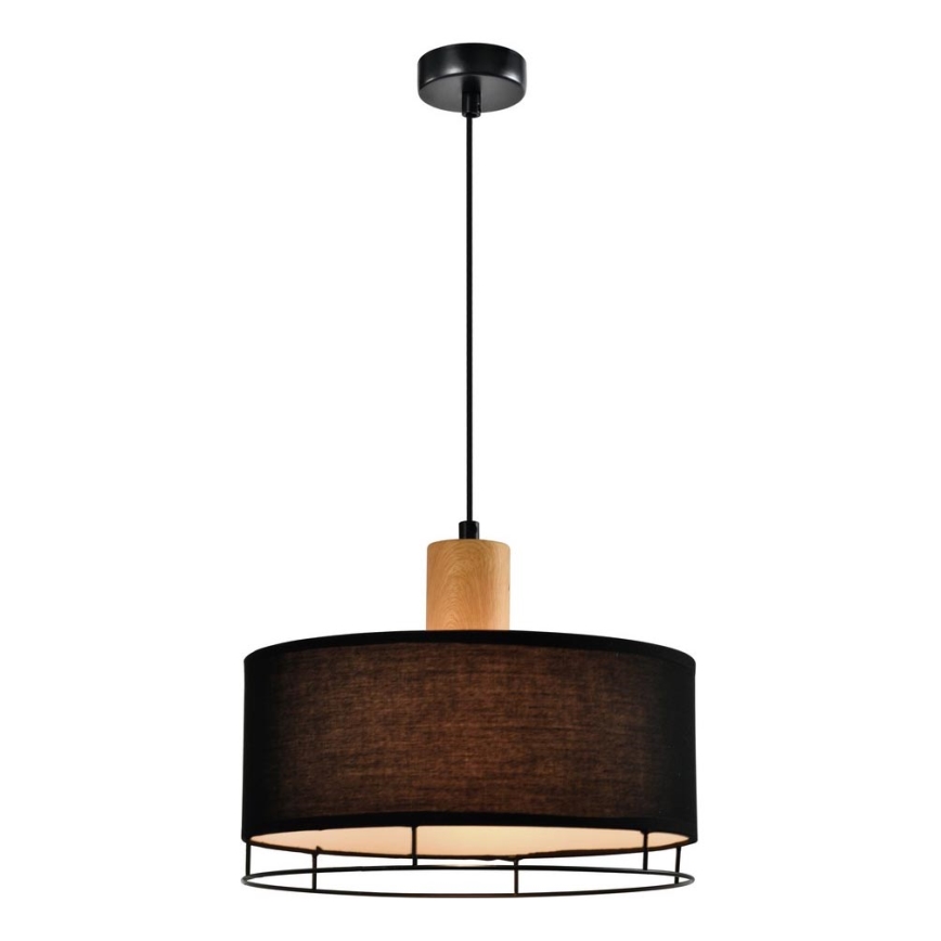 Viseči lestenec ARDI na vrvici 1xE27/40W/230V črna/rjava