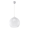Viseči lestenec BALL, 1xE27/15W/230V, Ø 30 cm, prozorna/sijajni krom