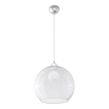 Viseči lestenec BALL, 1xE27/15W/230V, Ø 30 cm, prozorna/sijajni krom