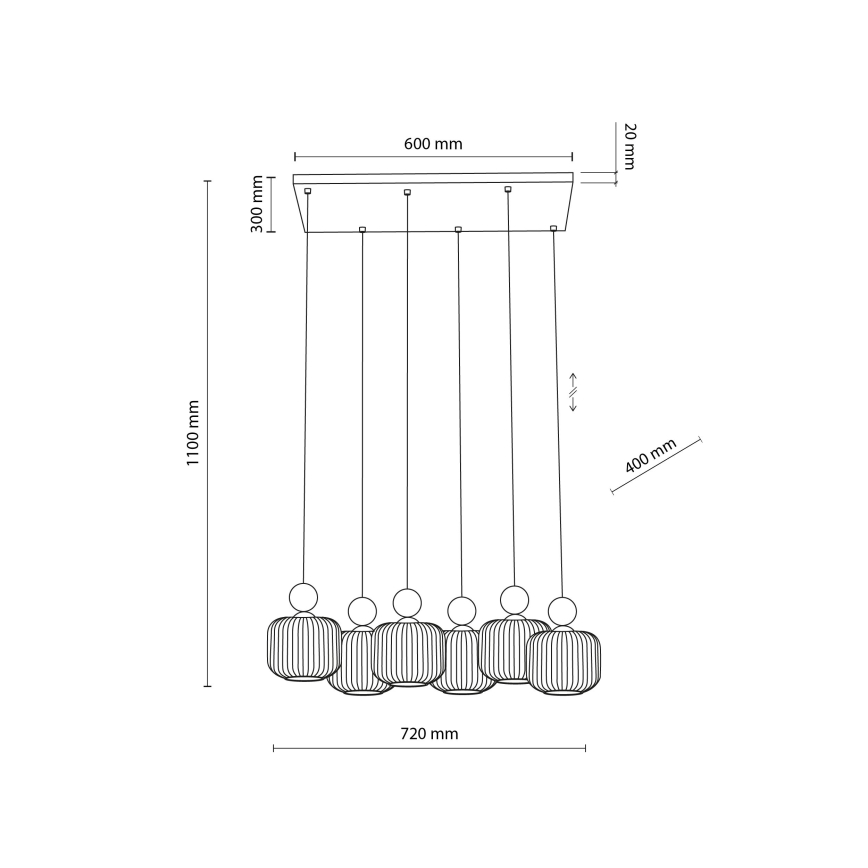 Viseči lestenec BALLO 6xE14/10W/230V bež