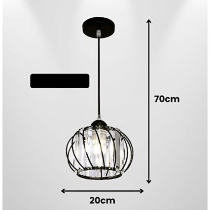 Viseči lestenec BELLA na kablu 1xE27/40W/230V, črn