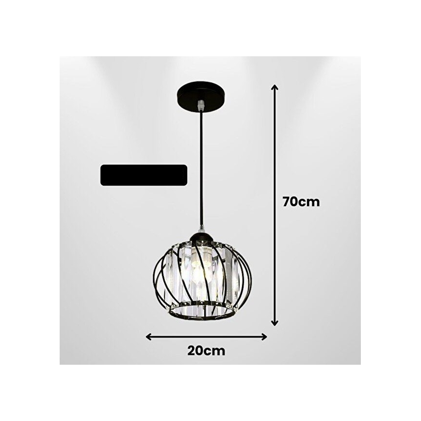 Viseči lestenec BELLA na kablu 1xE27/40W/230V, črn