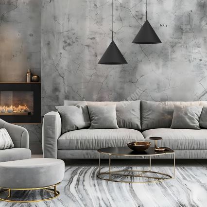 Viseči lestenec CAPITAL na jeklenem kabelu, 1xGX53/15W/230V, premer 32 cm, črn