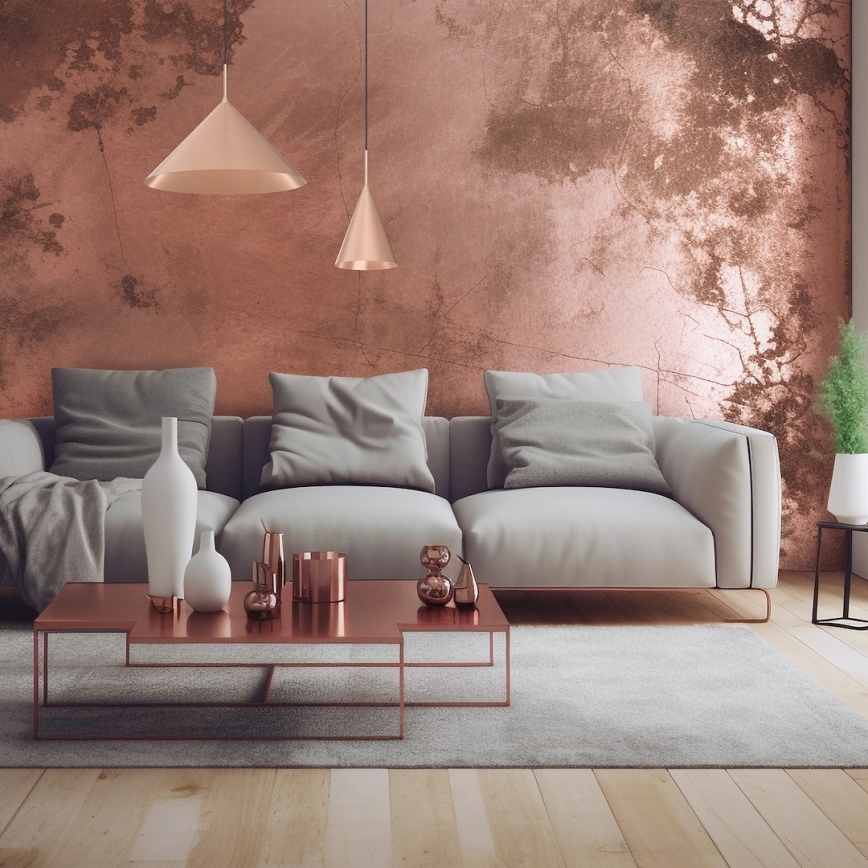 Viseči lestenec CAPITAL na vrvici 1xGX53/15W/230V, Ø 46 cm, rožnato zlato