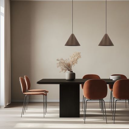 Viseči lestenec CONO na vrvici 1xE27/40W/230V, mahagonski furnir