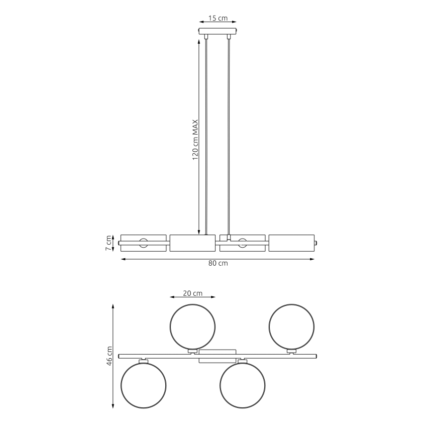 Viseči lestenec DRUMZ 4xE14/10W/230V črna/rjava/siva