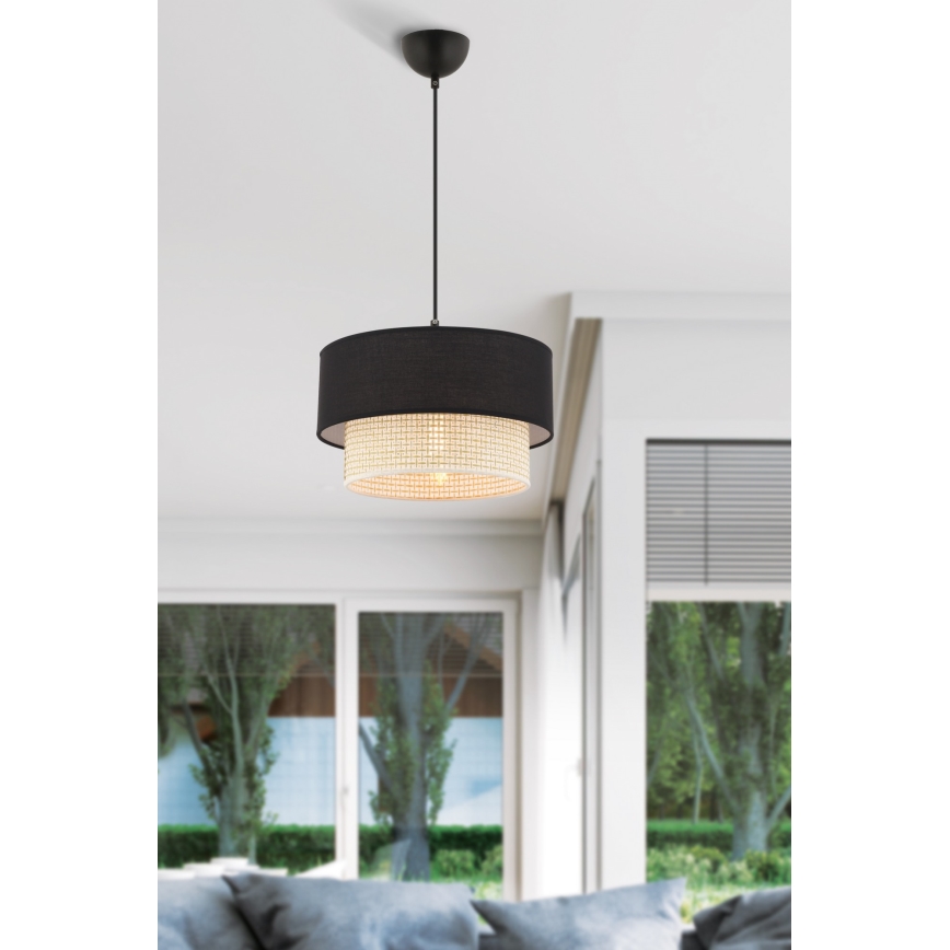 Viseči lestenec ECHO na kabel 1xE27/60W/230V črna/kremna