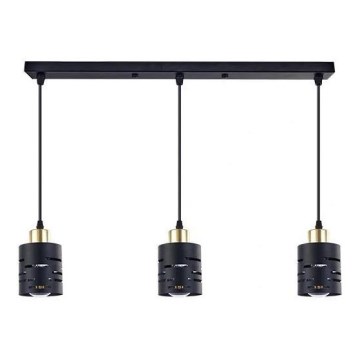Viseči lestenec ELEN na kablu 3xE27/35W/230V črna/zlata