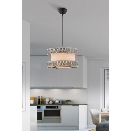 Viseči lestenec HALO na kabelu 1xE27/60W/230V, bež/siv