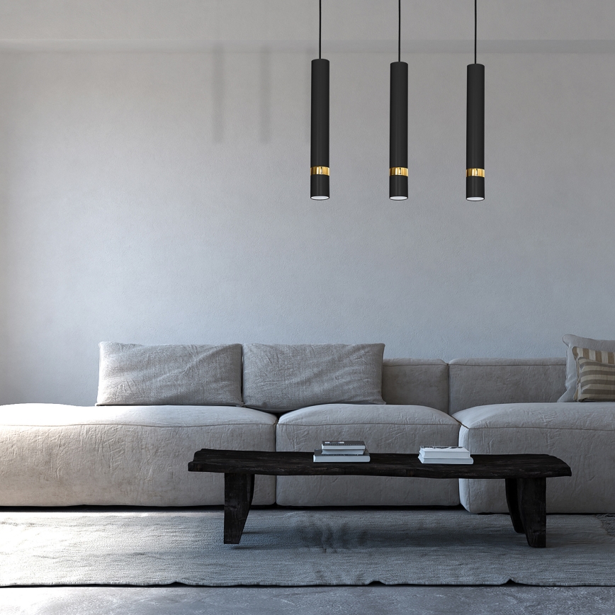 Viseči lestenec JOKER 3xGU10/25W/230V črna/zlata