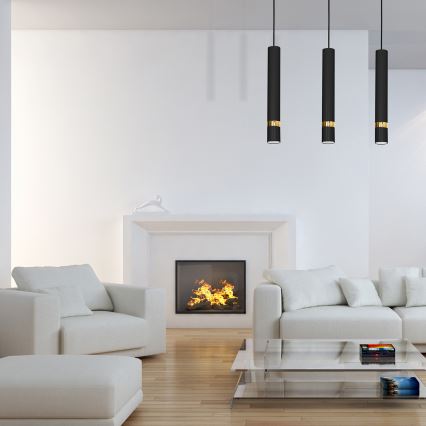 Viseči lestenec JOKER 3xGU10/25W/230V črna/zlata