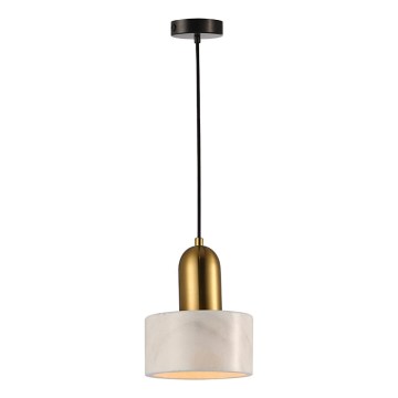 Viseči lestenec MARBLE 1xE27/60W/230V zlata/bela/marmorni dekor