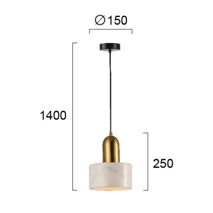 Viseči lestenec MARBLE 1xE27/60W/230V zlata/bela/marmorni dekor