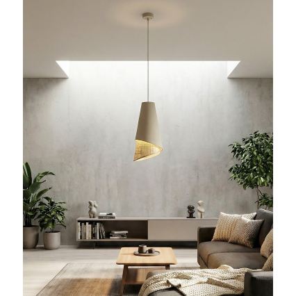 Viseči lestenec MODA 1xE27/15W/230V bež/ratan