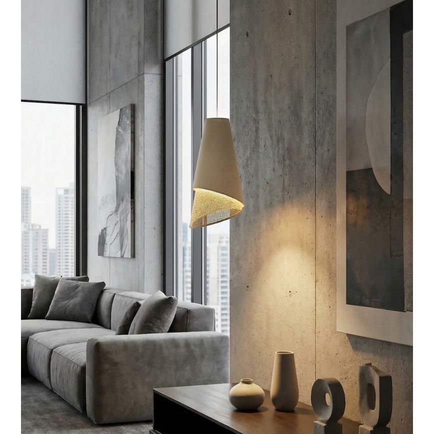 Viseči lestenec MODA 1xE27/15W/230V bež/ratan
