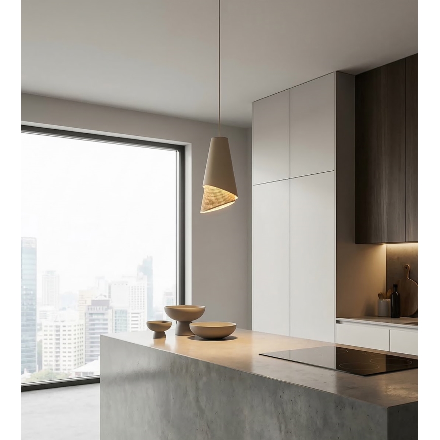 Viseči lestenec MODA 1xE27/15W/230V bež/ratan