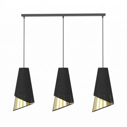 Viseči lestenec MODA 3xE27/15W/230V črna/zlata
