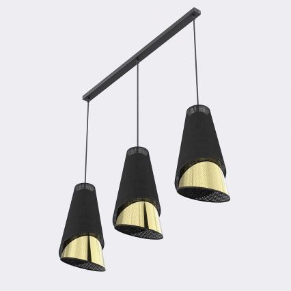 Viseči lestenec MODA 3xE27/15W/230V črna/zlata