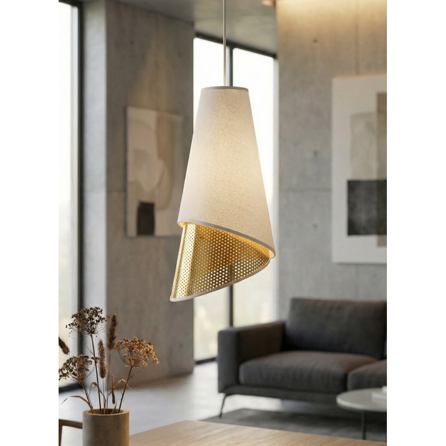 Viseči lestenec MODA na kablu 3xE27/15W/230V bela/zlata