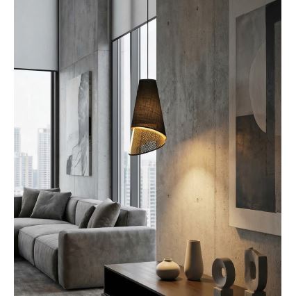 Viseči lestenec MODA s kablom 1xE27/15W/230V črna/zlata