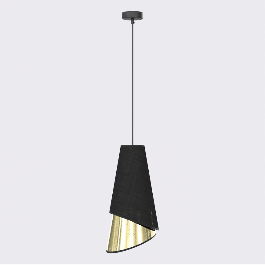 Viseči lestenec MODA s kablom 1xE27/15W/230V črna/zlata