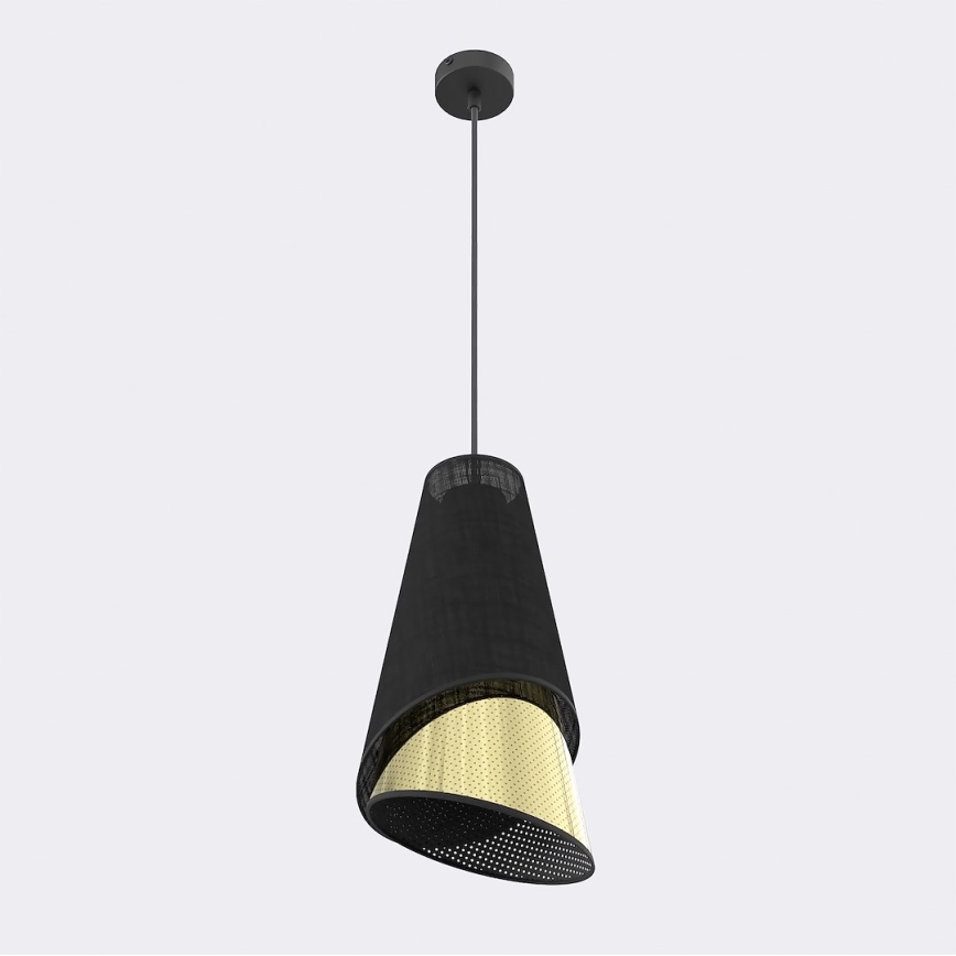 Viseči lestenec MODA s kablom 1xE27/15W/230V črna/zlata