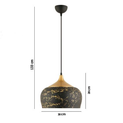 Viseči lestenec MONZA na kablu 1xE27/40W/230V Ø 30 cm črna/bronasta