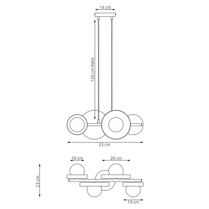 Viseči lestenec na jeklenem kablu MODEL 4xG9/8W/230V bela