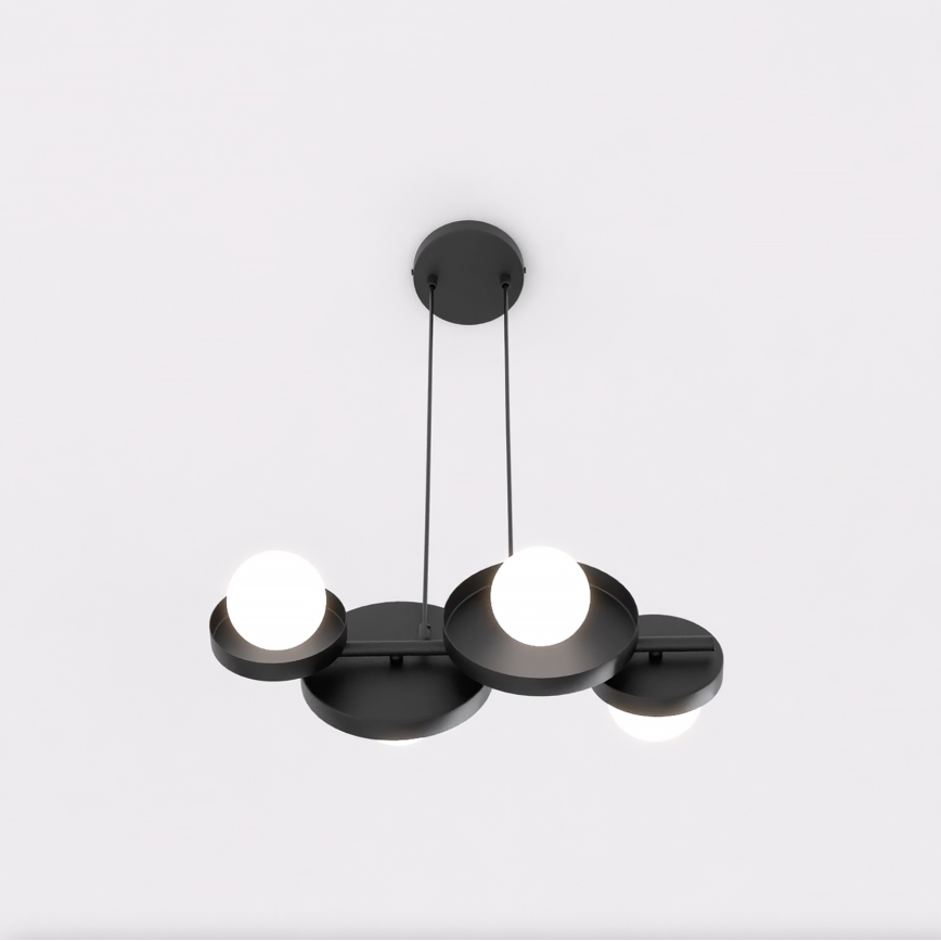 Viseči lestenec na jekleni vrvici MODEL 4xG9/8W/230V črna