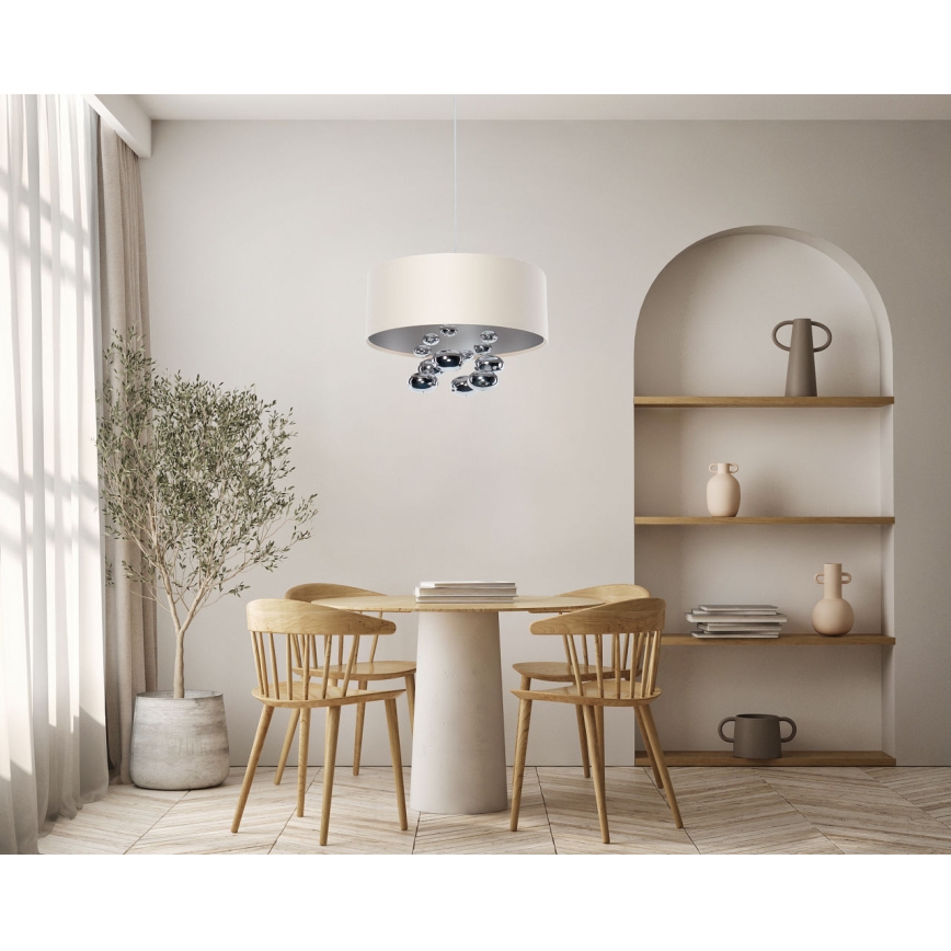 Viseči lestenec na kabelu BUBBLE 1xE27/60W/230V premer 50 cm bež