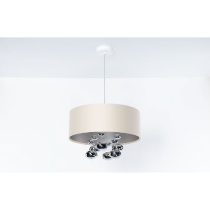 Viseči lestenec na kabelu BUBBLE 1xE27/60W/230V premer 50 cm bež