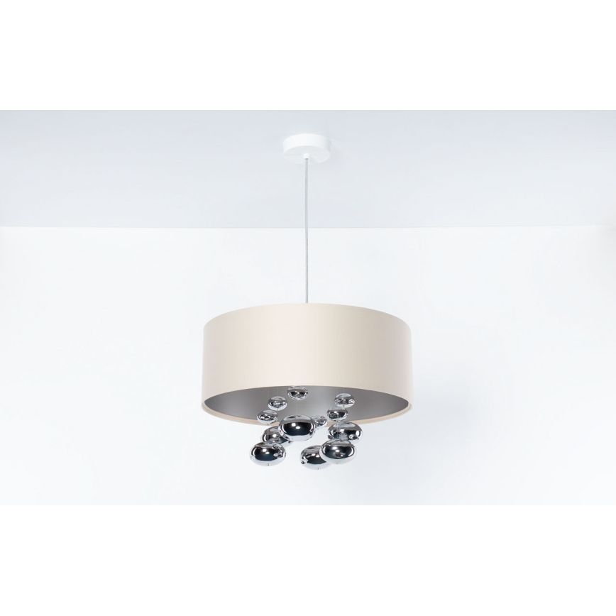 Viseči lestenec na kabelu BUBBLE 1xE27/60W/230V premer 50 cm bež