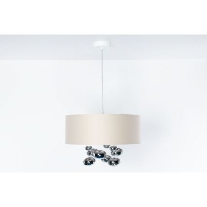 Viseči lestenec na kabelu BUBBLE 1xE27/60W/230V premer 50 cm bež