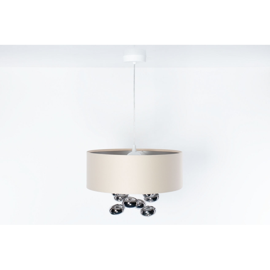 Viseči lestenec na kabelu BUBBLE 1xE27/60W/230V premer 50 cm bež