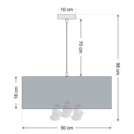 Viseči lestenec na kabelu BUBBLE 1xE27/60W/230V premer 50 cm bež