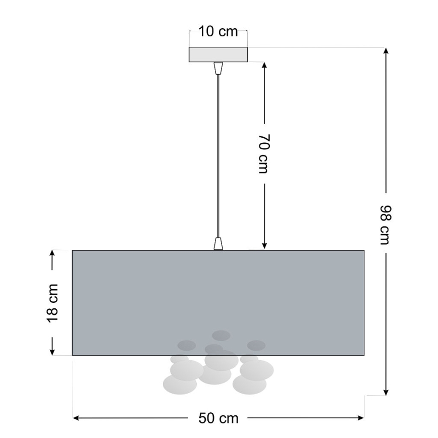 Viseči lestenec na kabelu BUBBLE 1xE27/60W/230V premer 50 cm bež